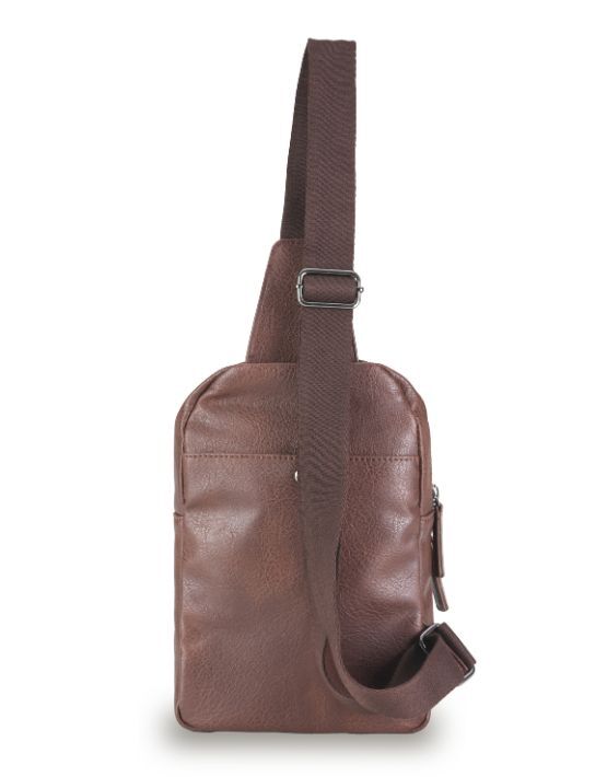 Tosca - VG019 Vegan Leather Sling backpack - Chocolate