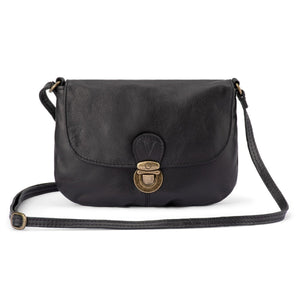 Verona - VHB-04 Micro Leather Flap Handbag - Black