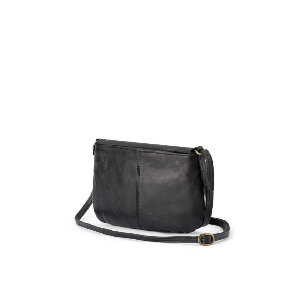 Verona - VHB-04 Micro Leather Flap Handbag - Black