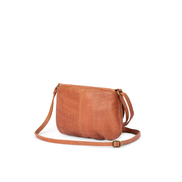 Verona - VHB-04 Micro Leather Flap Handbag - Cognac