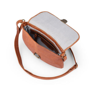 Verona - VHB-04 Micro Leather Flap Handbag - Cognac