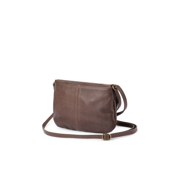 Verona - VHB-04 Micro Leather Flap Handbag - Mocca