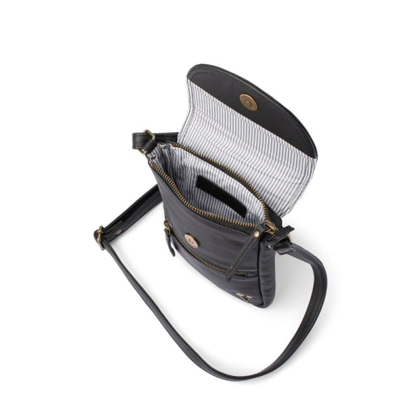 Verona - VMP-003 Flap Over Mobile Phone Leather Bag - Black