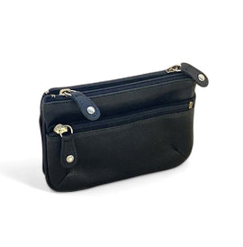 Oran - WK-370 Maria 2 Section leather coin purse - Black