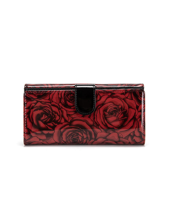 Serenade - WSF3801 Rose Buds Large Patent Leather RFID Wallet (SP)