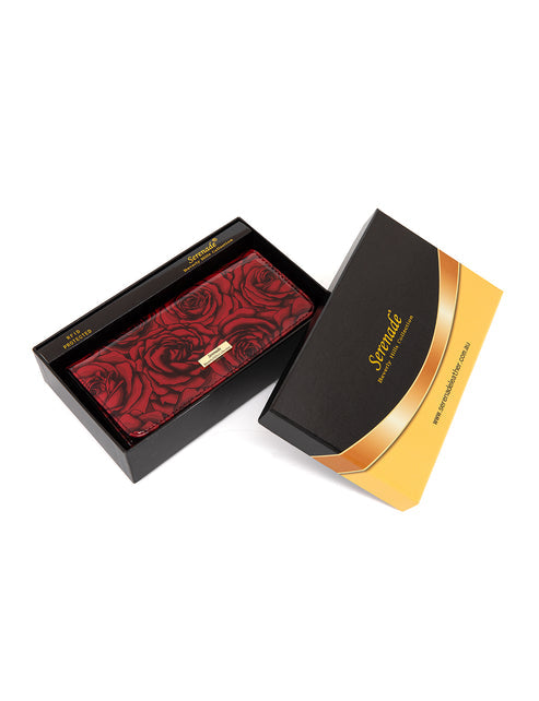 Serenade - WSF3801 Rose Buds Large Patent Leather RFID Wallet (SP)