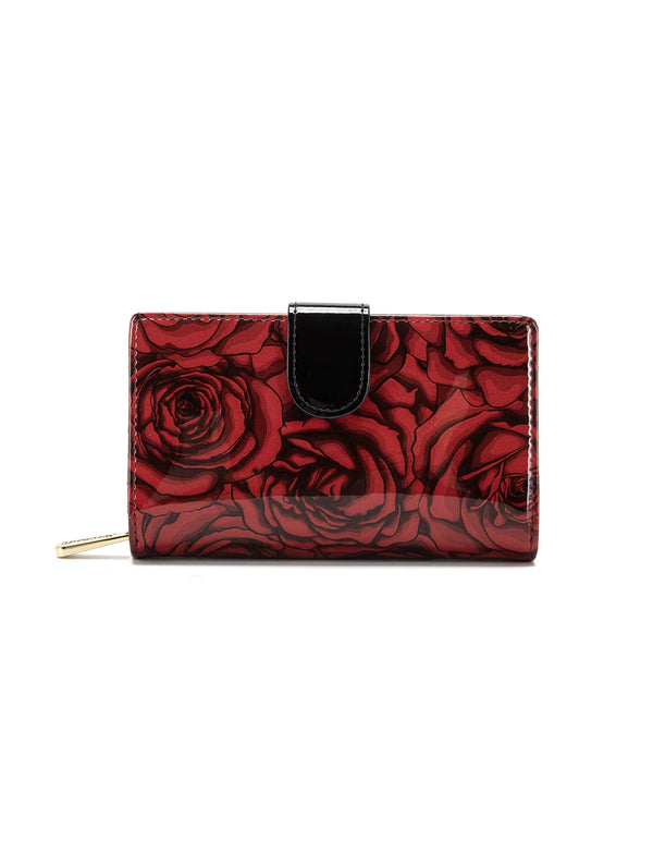 Serenade - WSF3802 Rose Buds Medium Patent Leather RFID Wallet (SP)