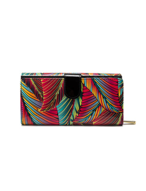 Serenade - WSF3901 Amazon Large Patent Leather Wallet - Coloured Palms