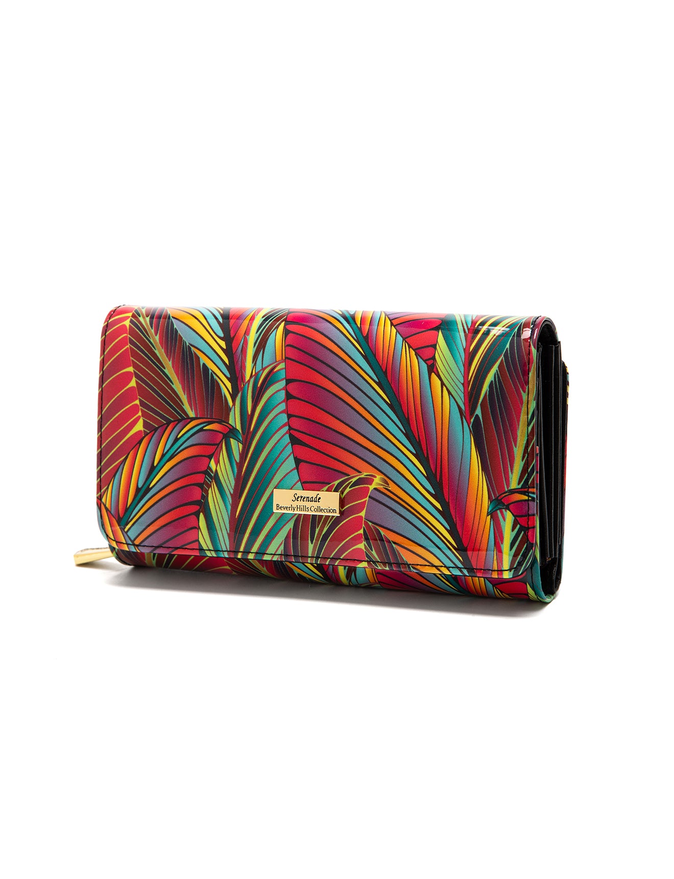 Serenade - WSF3901 Amazon Large Patent Leather Wallet - Coloured Palms