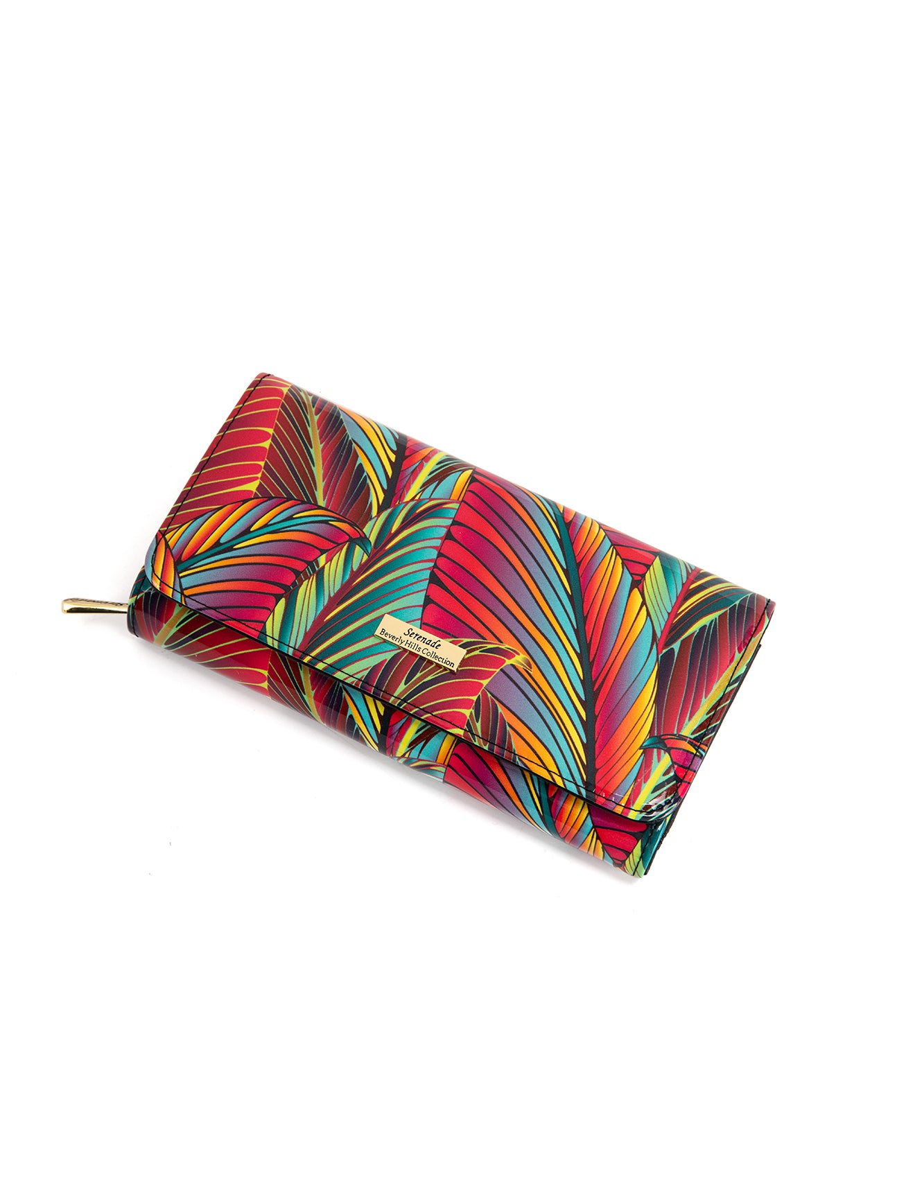Serenade - WSF3901 Amazon Large Patent Leather Wallet - Coloured Palms