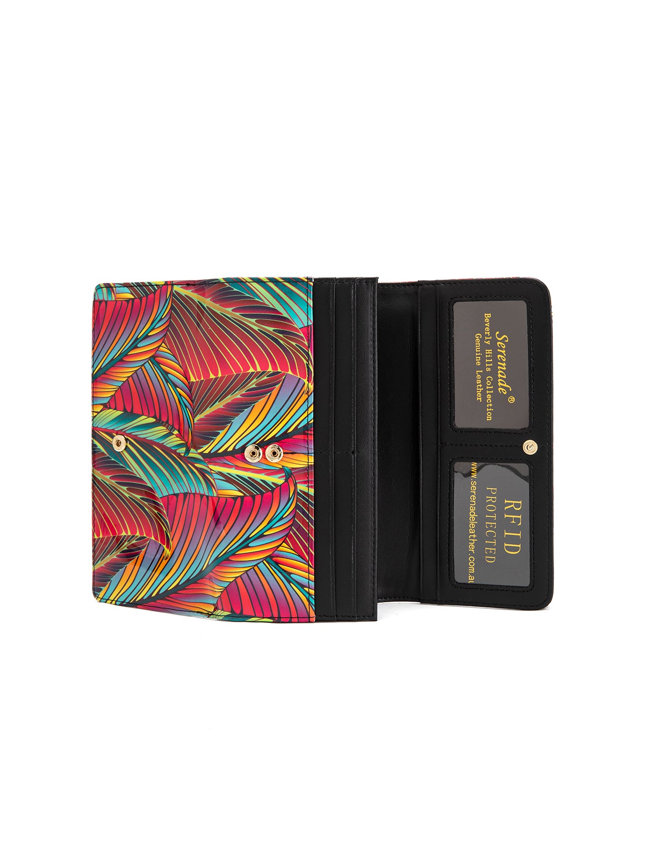 Serenade - WSF3901 Amazon Large Patent Leather Wallet - Coloured Palms