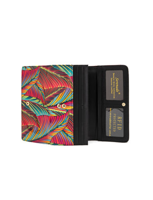 Serenade - WSF3901 Amazon Large Patent Leather Wallet - Coloured Palms