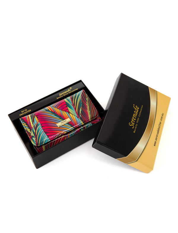 Serenade - WSF3902 Amazon Medium Leather Wallet - Coloured Palms