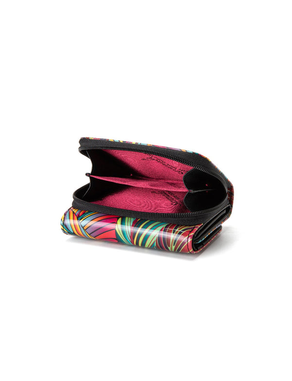 Serenade - WSF3903 Amazon Small Leather Wallet - Coloured Palms