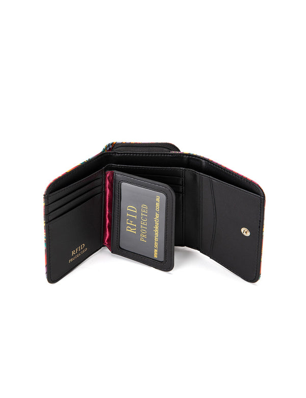 Serenade - WSF3903 Amazon Small Leather Wallet - Coloured Palms