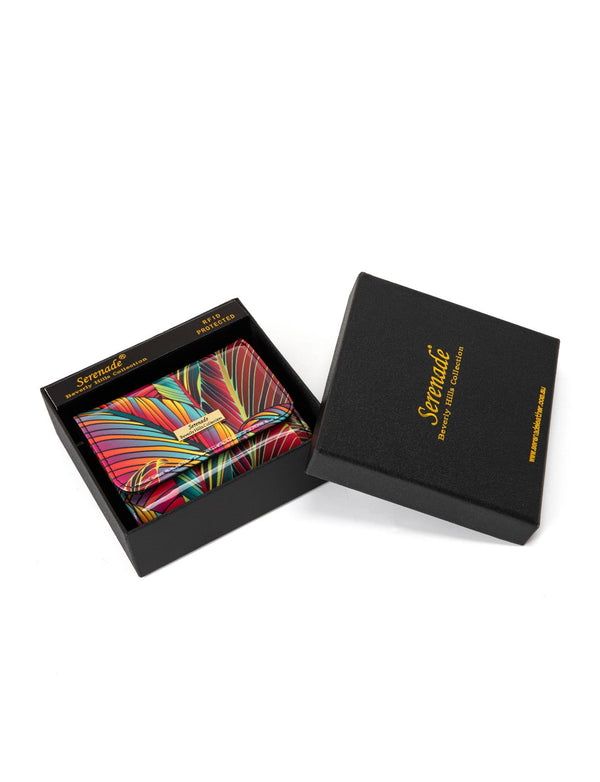 Serenade - WSF3903 Amazon Small Leather Wallet - Coloured Palms