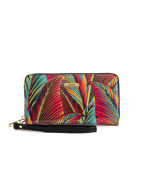 Serenade - WSF3916 Amazon Zip Around Leather Wallet- Coloured Palms