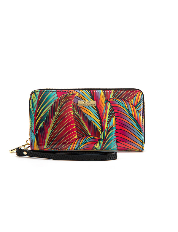 Serenade - WSF3916 Amazon Zip Around Leather Wallet- Coloured Palms