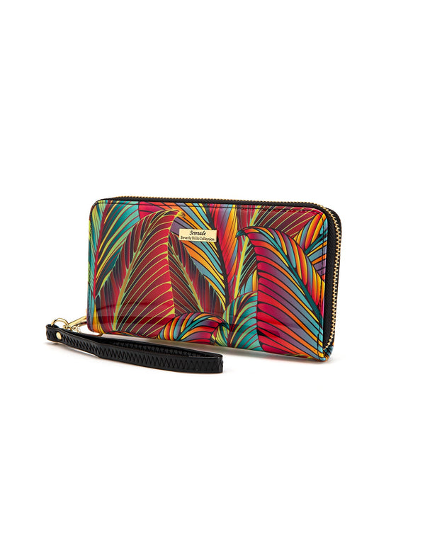 Serenade - WSF3916 Amazon Zip Around Leather Wallet- Coloured Palms