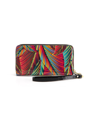 Serenade - WSF3916 Amazon Zip Around Leather Wallet- Coloured Palms