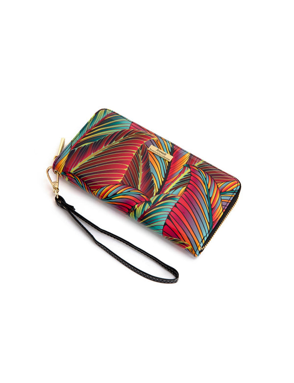 Serenade - WSF3916 Amazon Zip Around Leather Wallet- Coloured Palms
