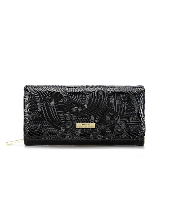 Serenade - WSF4501 Amira Large Leather Wallet - Black