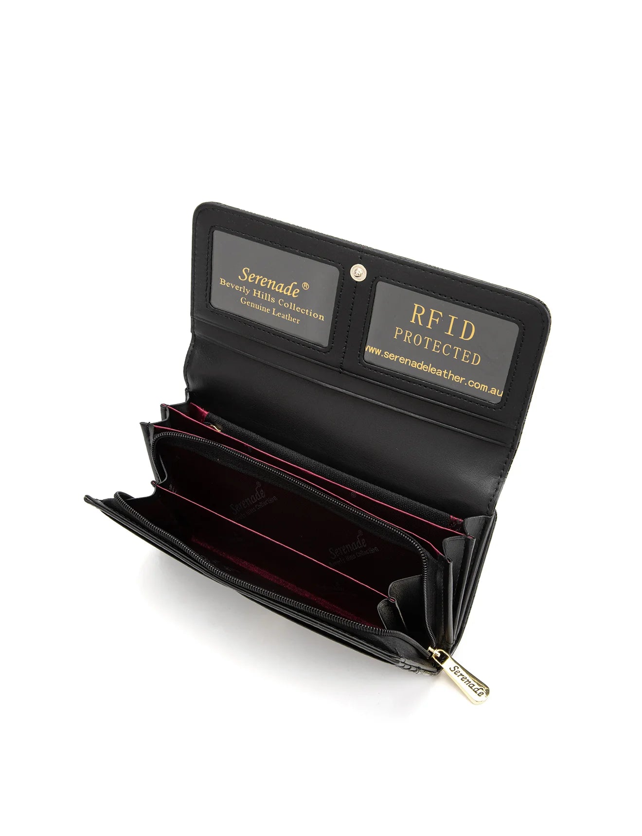 Serenade - WSF4501 AMIRA Large Leather Wallet - Black