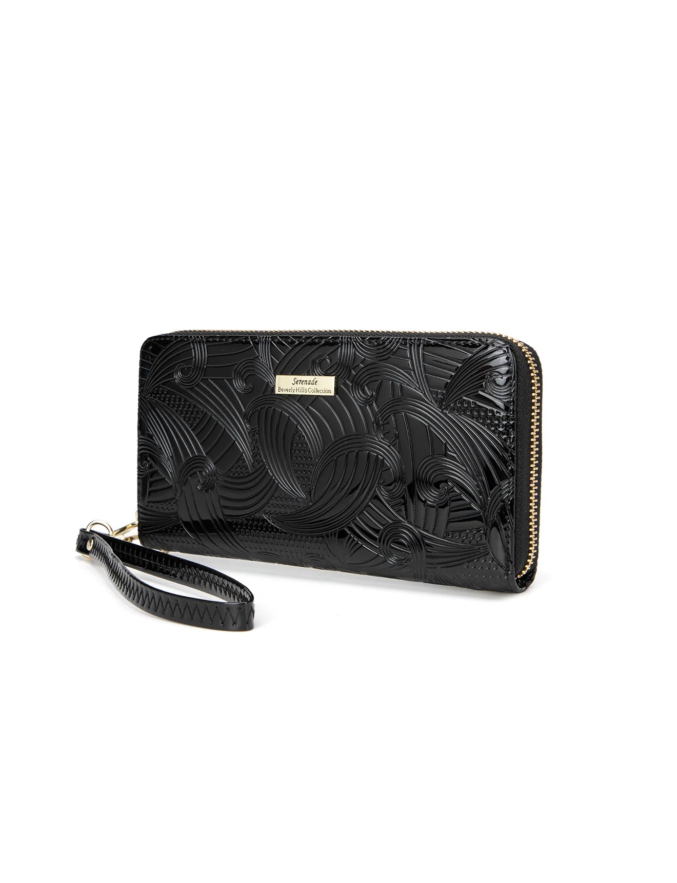 Serenade - WSF4516 Amira Zip Around Leather Wallet - Black