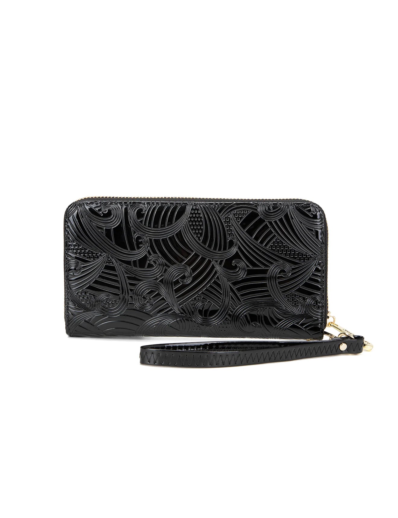 Serenade - WSF4516 Amira Zip Around Leather Wallet - Black