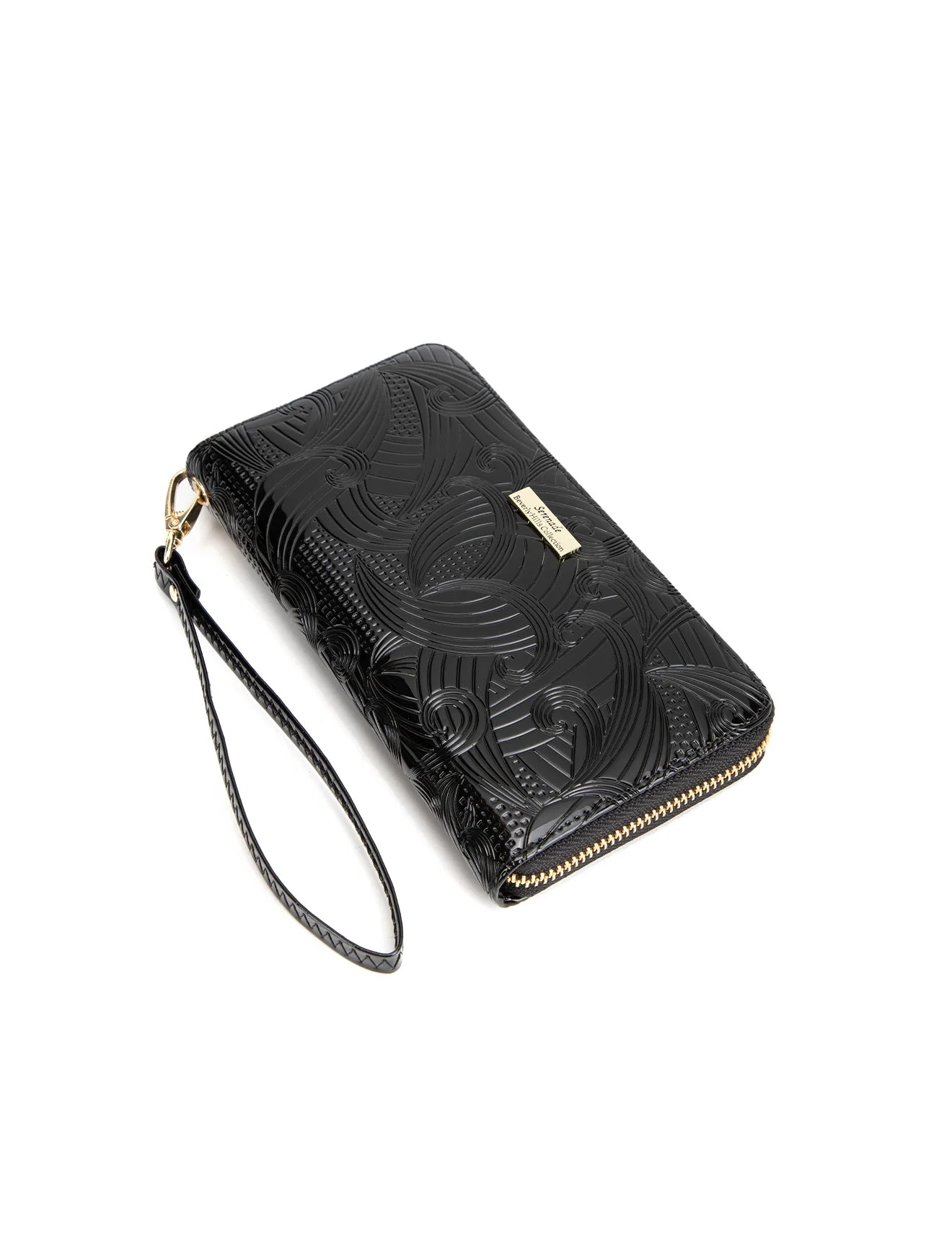 Serenade - WSF4516 Amira Zip Around Leather Wallet - Black