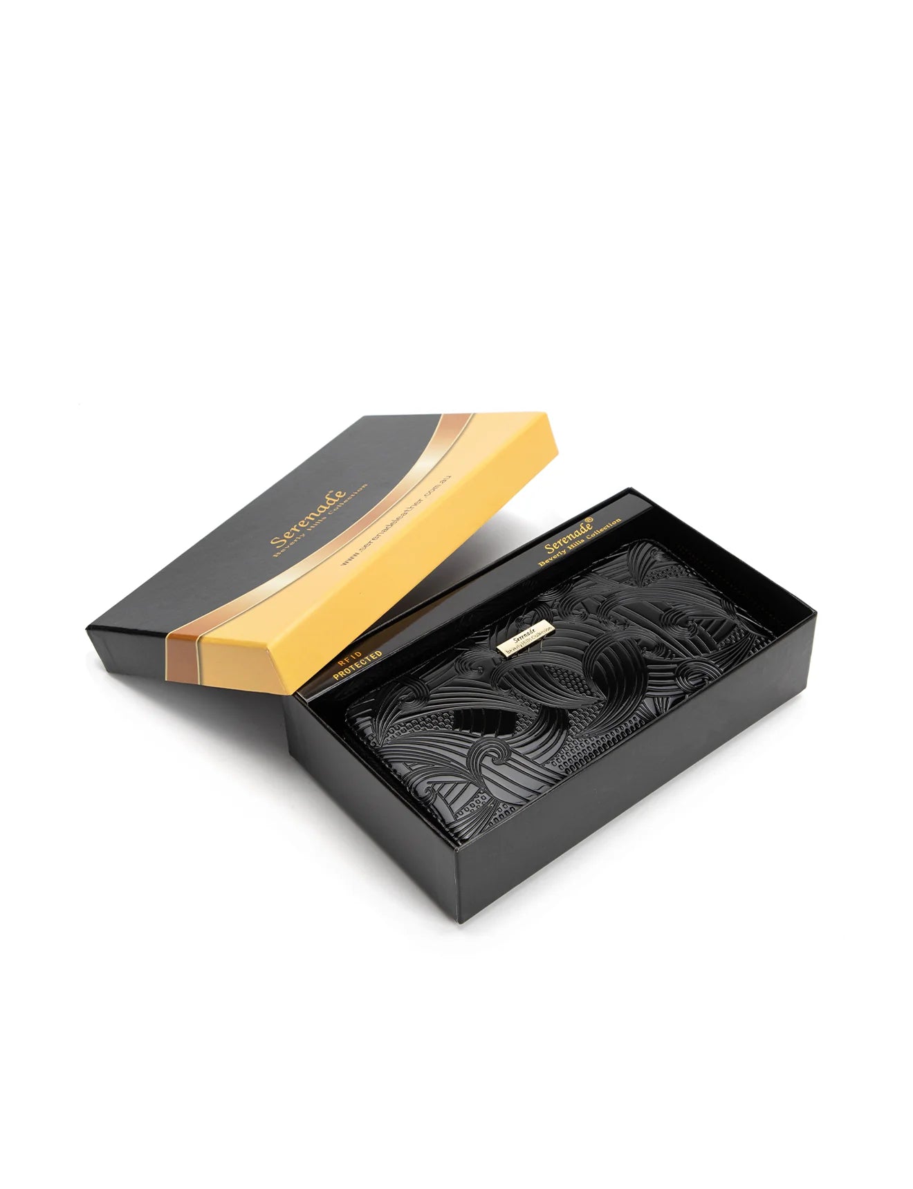 Serenade - WSF4516 Amira Zip Around Leather Wallet - Black