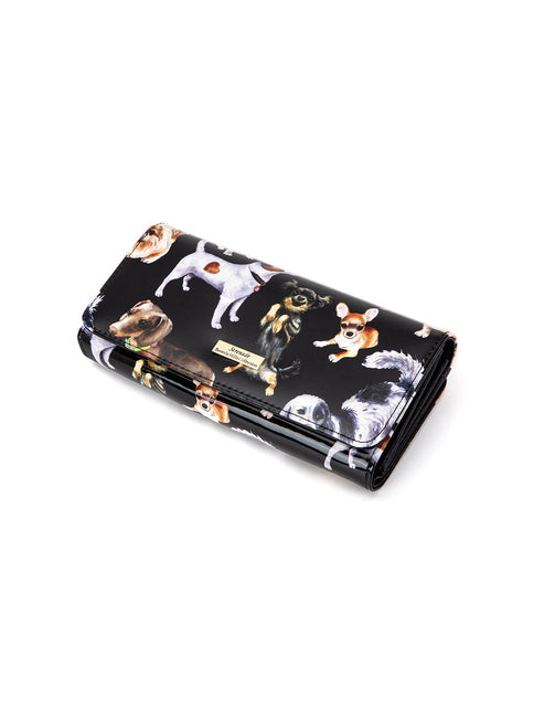 Serenade - WSF5001 Large Pawty Leather RFID Wallet - Doggies