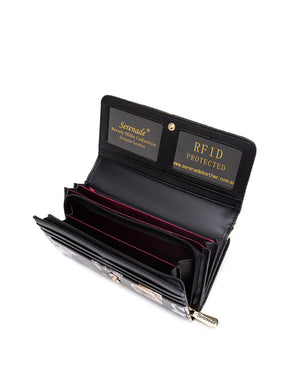Serenade - WSF5001 Large Pawty Leather RFID Wallet - Doggies