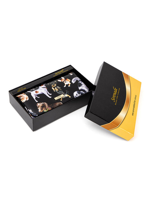 Serenade - WSF5001 Large Pawty Leather RFID Wallet - Doggies