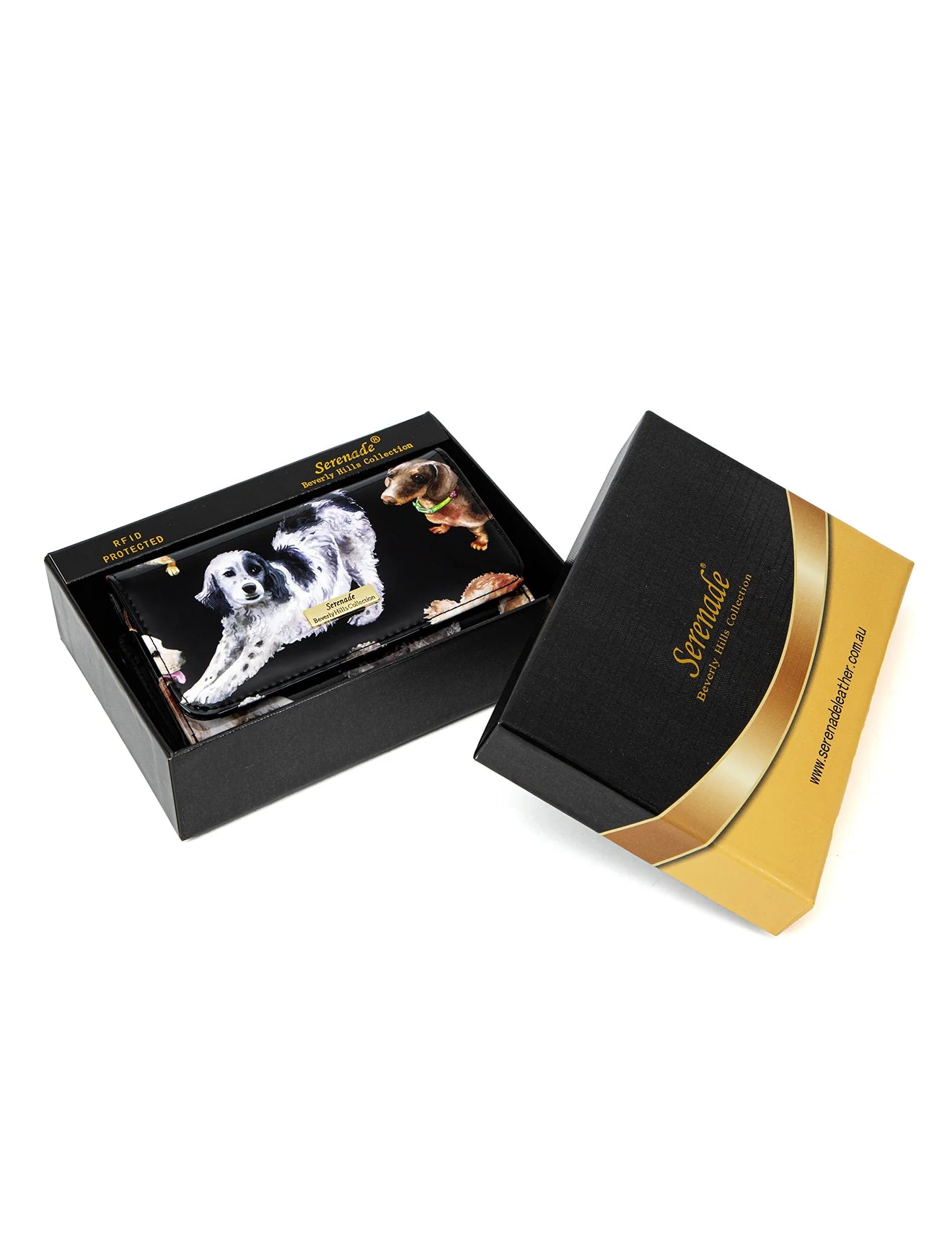 Serenade - WSF5002 Medium Pawty Leather RFID Wallet - Doggies