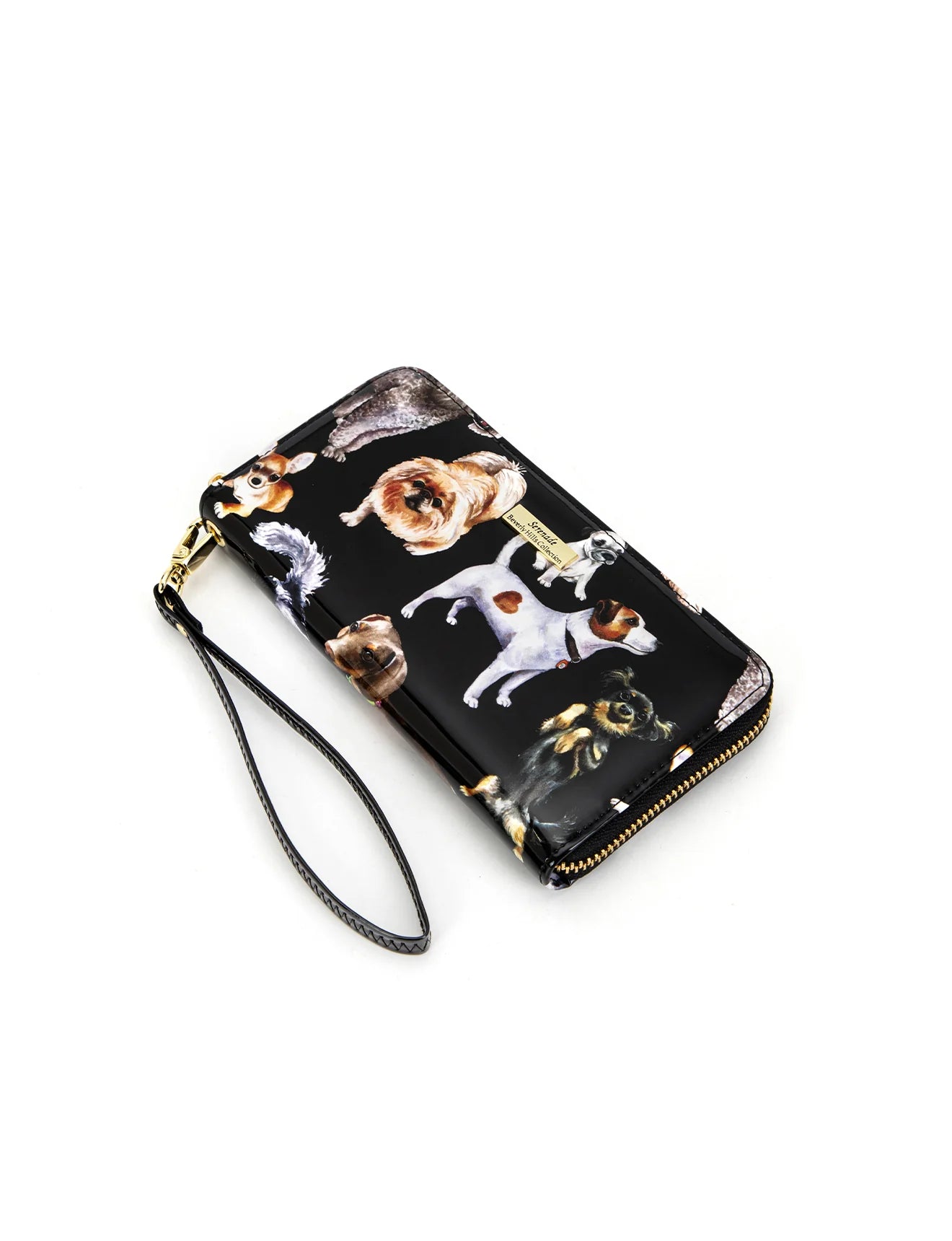 Serenade - WSF5016 Zip around Pawty Leather RFID Wallet - Doggies