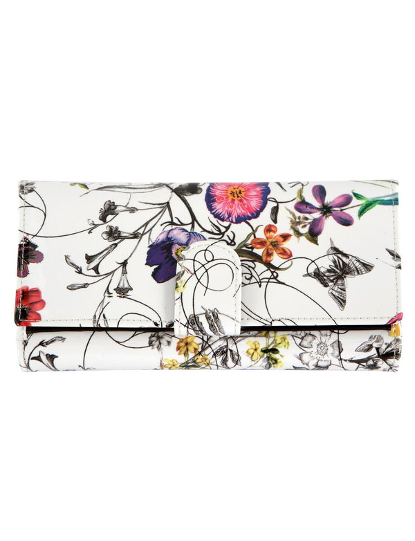 Serenade - Botanics Wsh4701(g) RFID Blocking Large Leather Wallet - Floral