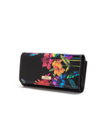 Serenade - WSN8401B Mila Border Print Large Leather Wallet with RFID