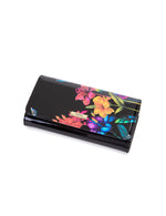 Serenade - WSN8401B Mila Border Print Large Leather Wallet with RFID