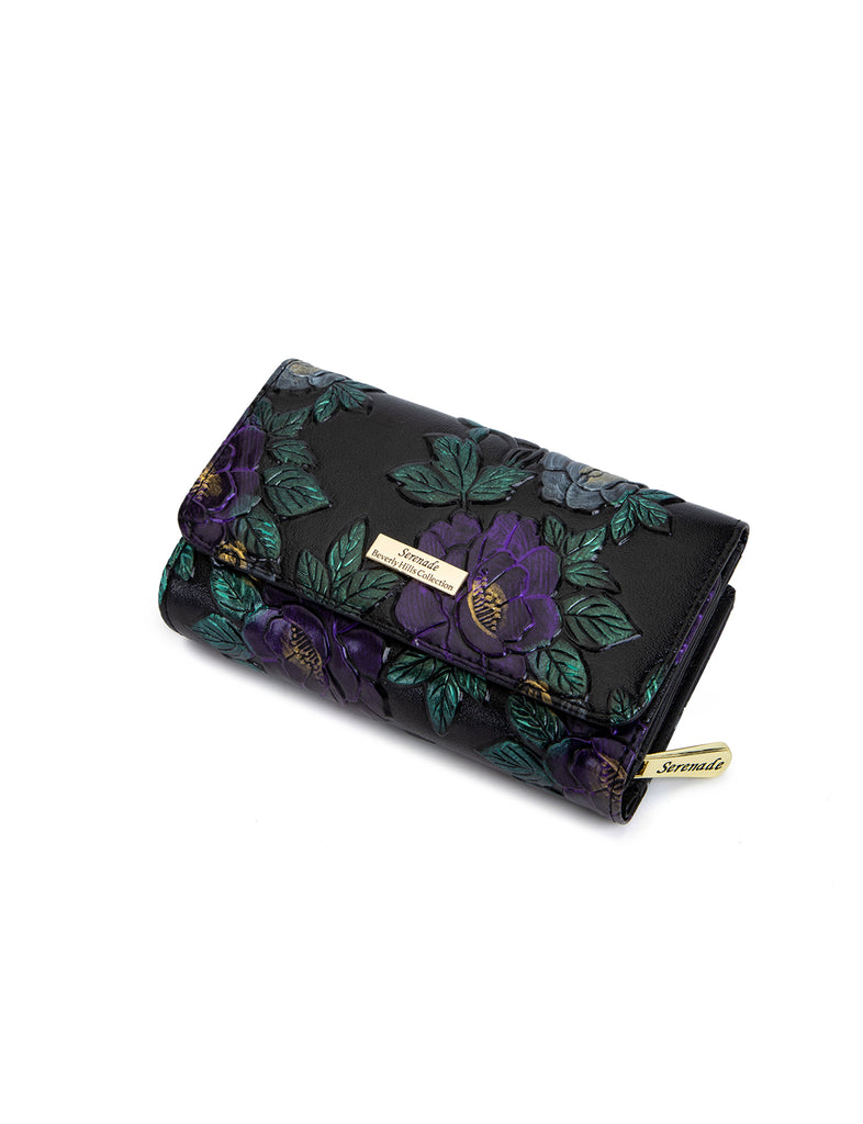 Serenade - Vincent Medium RFID Hand Painted Wallet - Floral