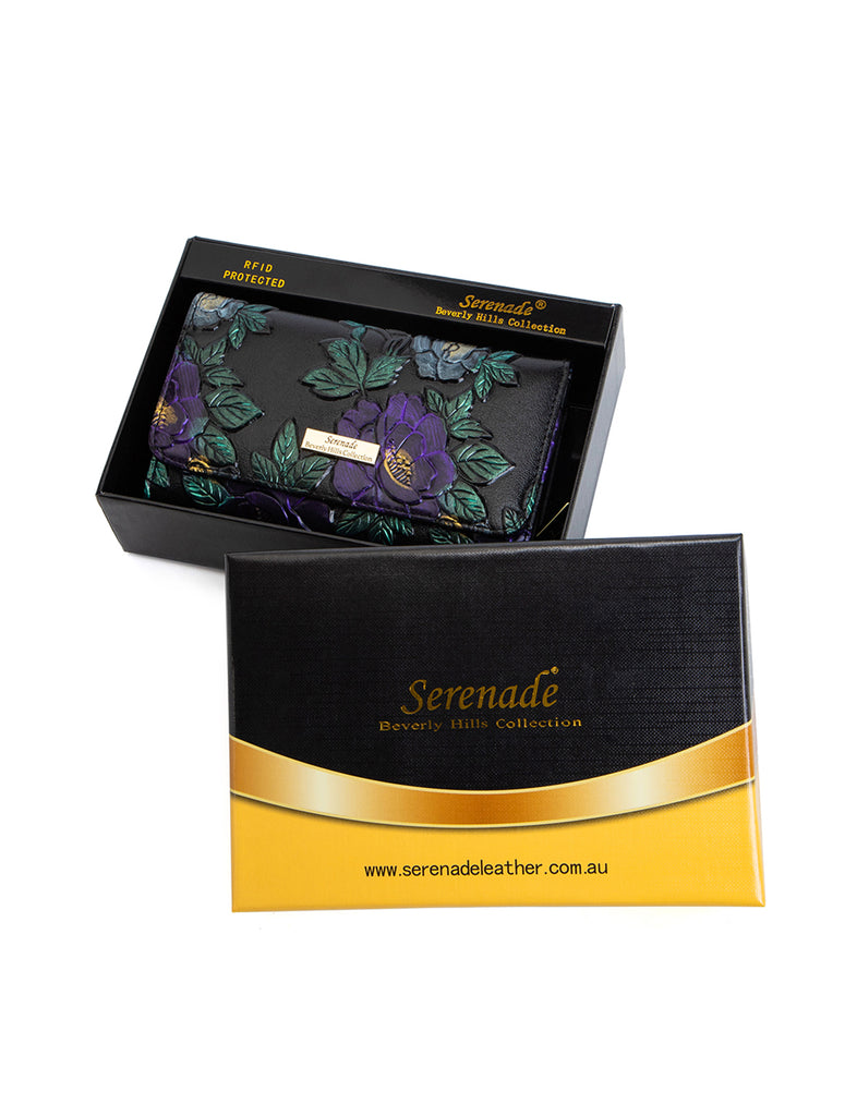 Serenade - Vincent Medium RFID Hand Painted Wallet - Floral-7