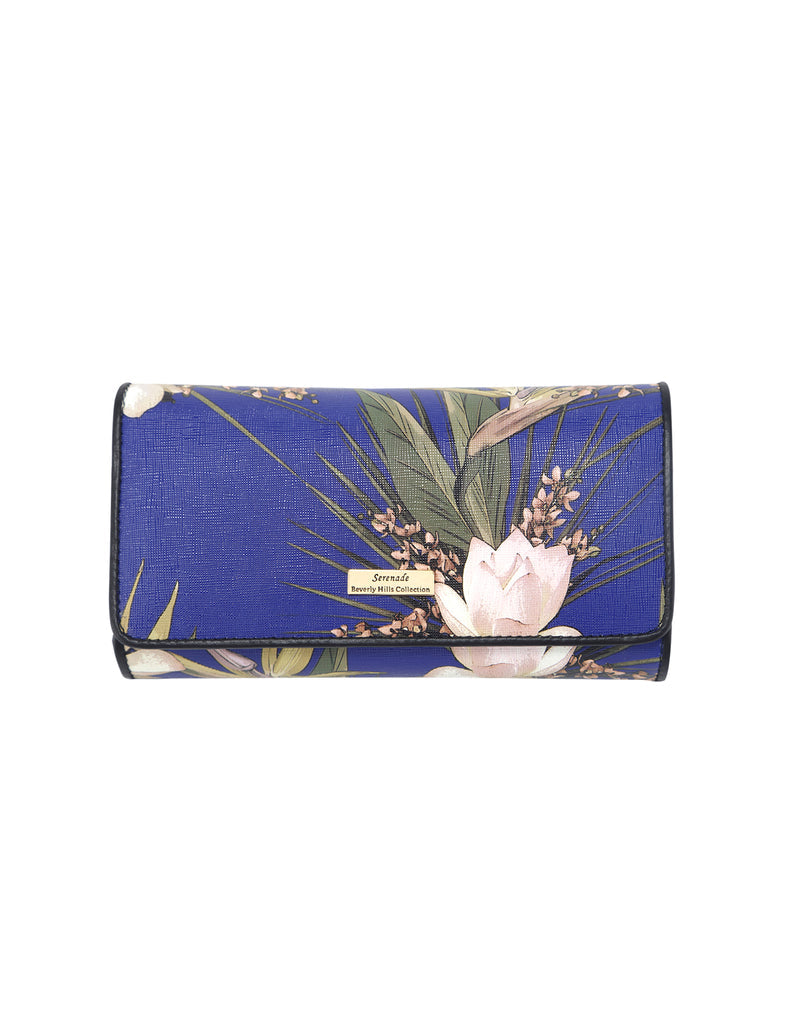 Serenade - Blue Paradise WSV-9101 RFID Protected Large Leather Wallet - Blue-1