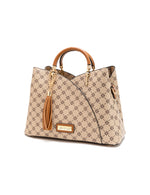 Miss Serenade - XB-2372 Tara triple compartment Med Handbag - Beige