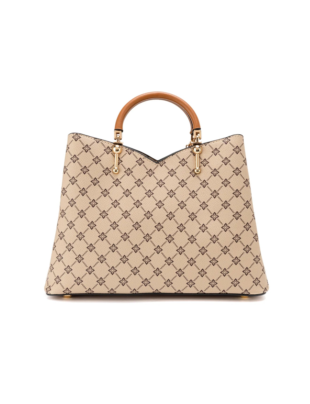 Miss Serenade - XB-2372 Tara triple compartment Med Handbag - Beige