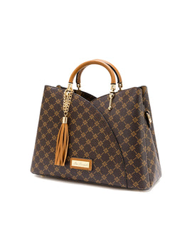 Miss Serenade - XB-2372 Tara triple compartment Med Handbag - Tan - 0