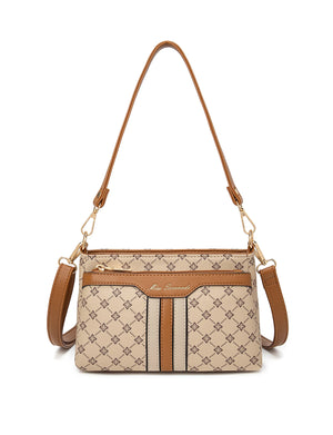 Miss Serenade - XB-2373 Rita Multi Compartment Small Handbag - Beige