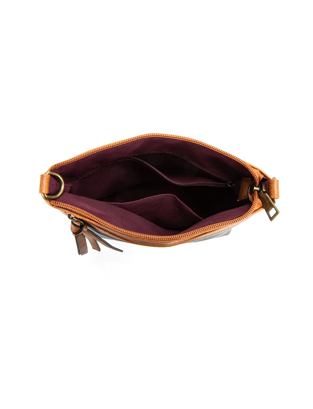 Miss Serenade - XB-2376 ANDI PU sidebag w Guitar Strap - Black/Tan