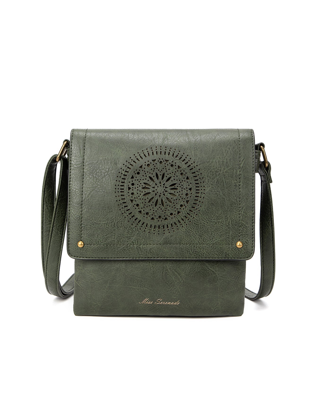 Miss Serenade - XB-2381 Imogen Vegan Flap Sidebag - Olive
