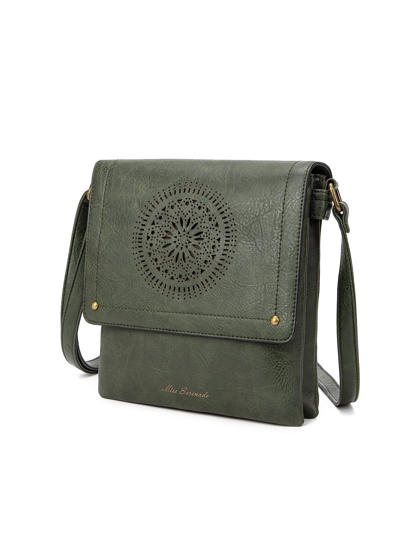 Miss Serenade - XB-2381 Imogen Vegan Flap Sidebag - Olive