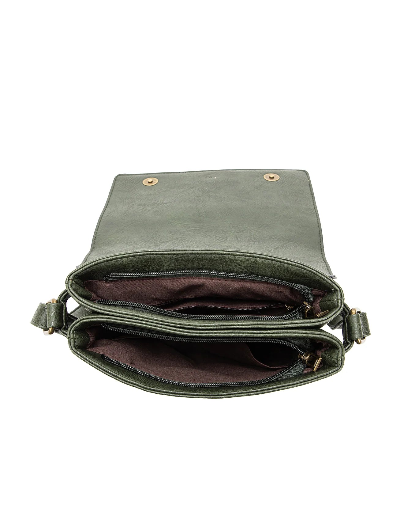 Miss Serenade - XB-2381 Imogen Vegan Flap Sidebag - Olive